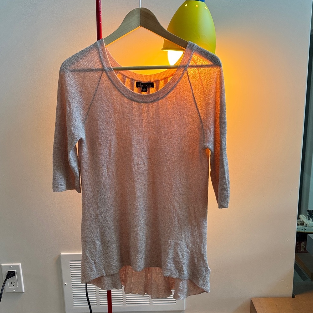 Ella Moss Light Gray Long Sleeve Top